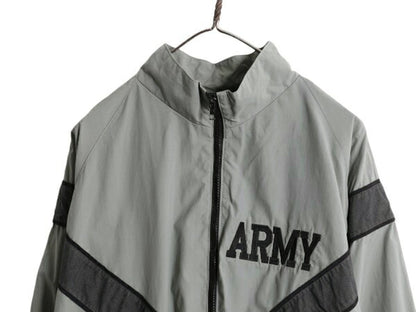 90s 99年製 米軍実物 US ARMY ナイロン トレーニング ジャケット LARGE REGULAR / オールド 軍物 IPFU ミリタリー ブルゾン ジャンパー 灰