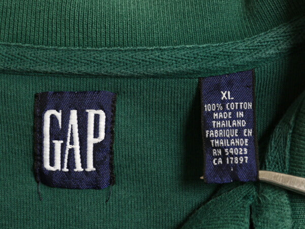 90s OLD GAP 長袖 ポロシャツ メンズ XL 古着 オールド ギャップ 長袖シャツ ラガーシャツ 素材 ヘビーウェイト 無地 旧タグ 大きいサイズ