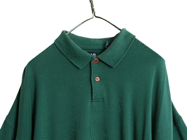90s OLD GAP 長袖 ポロシャツ メンズ XL 古着 オールド ギャップ 長袖シャツ ラガーシャツ 素材 ヘビーウェイト 無地 旧タグ 大きいサイズ