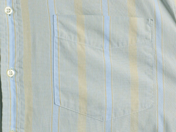 90s OLD GAP ストライプ 長袖 バンドカラー シャツ メンズ M オールド ギャップ 長袖シャツ ノーカラー コットン ワイシャツ ポケット付き