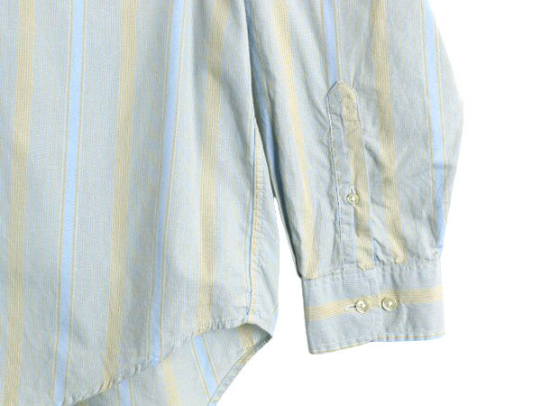90s OLD GAP ストライプ 長袖 バンドカラー シャツ メンズ M オールド ギャップ 長袖シャツ ノーカラー コットン ワイシャツ ポケット付き