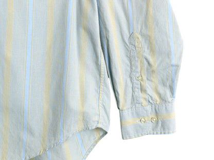 90s OLD GAP ストライプ 長袖 バンドカラー シャツ メンズ M オールド ギャップ 長袖シャツ ノーカラー コットン ワイシャツ ポケット付き