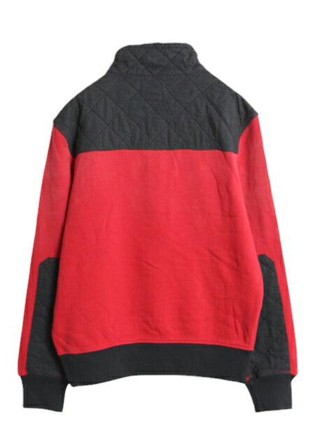 90s ポロ ラルフローレン ハーフジップ スウェット メンズ L / 古着 オールド ハイネック ワッペン キルティング 補強 ハイネック ツートン