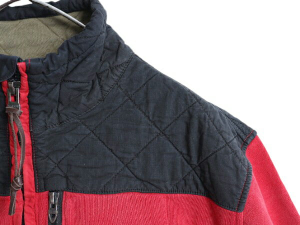 90s ポロ ラルフローレン ハーフジップ スウェット メンズ L / 古着 オールド ハイネック ワッペン キルティング 補強 ハイネック ツートン
