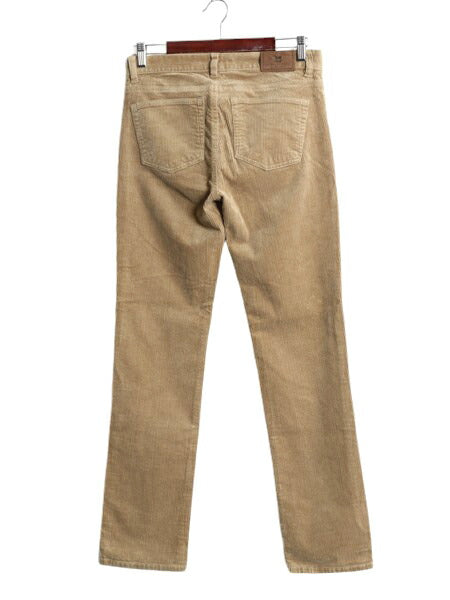 ラルフローレン 太畝 コーデュロイ パンツ レディース S 程/ LAUREN JEANS スリム ストレート ノータック ストレッチ スラックス ベージュ
