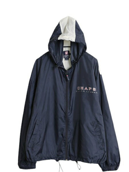 90s チャップス ラルフローレン ナイロン パーカー ジャケット メンズ L 古着 オールド CHAPS ポロ フルジップ ブルゾン ジャンパー 星条旗