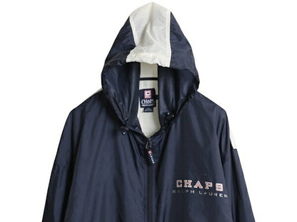 90s チャップス ラルフローレン ナイロン パーカー ジャケット メンズ L 古着 オールド CHAPS ポロ フルジップ ブルゾン ジャンパー 星条旗