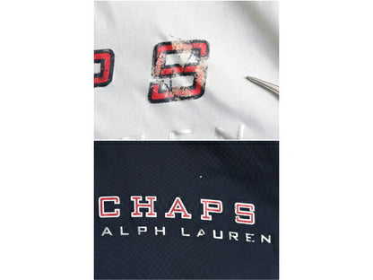 90s チャップス ラルフローレン ナイロン パーカー ジャケット メンズ L 古着 オールド CHAPS ポロ フルジップ ブルゾン ジャンパー 星条旗