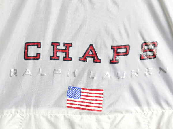90s チャップス ラルフローレン ナイロン パーカー ジャケット メンズ L 古着 オールド CHAPS ポロ フルジップ ブルゾン ジャンパー 星条旗