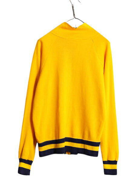 70s USA製 シアーズ トラック ジャケット メンズ レディース L 小さめ M 程 ヴィンテージ SEARS フルジップ ジャージ ハイネック ツートン