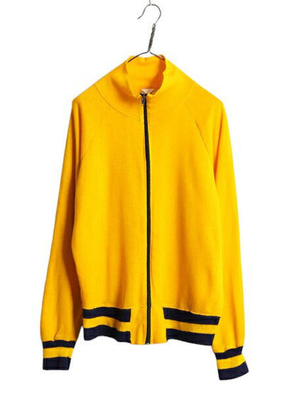 70s USA製 シアーズ トラック ジャケット メンズ レディース L 小さめ M 程 ヴィンテージ SEARS フルジップ ジャージ ハイネック ツートン