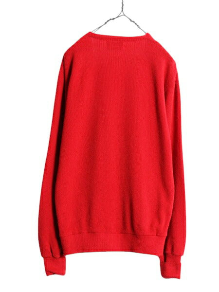 80s USA製 クリスチャン ディオール アクリル ニット カーディガン メンズ レディース L ヴィンテージ Christian Dior セーター 羽織り 赤