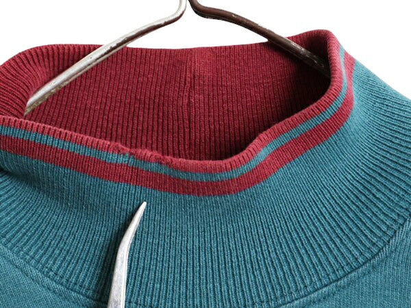 80s USA製 エルエルビーン モックネック ボーダー 長袖 Tシャツ メンズ M / 80年代 ヴィンテージ LLBEAN ラガーシャツ 素材 ヘビーウェイト