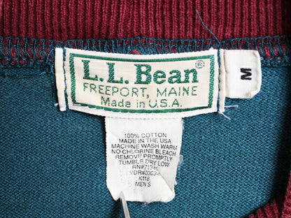 80s USA製 エルエルビーン モックネック ボーダー 長袖 Tシャツ メンズ M / 80年代 ヴィンテージ LLBEAN ラガーシャツ 素材 ヘビーウェイト