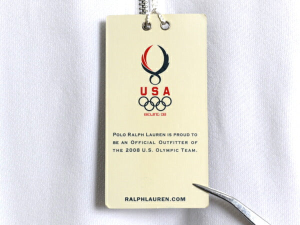 デッドストック オリンピック アメリカ代表 ポロ ラルフローレン ハーフジップ スウェット メンズ XXL / 新品 ポロ 裏起毛 ポケット付き 白