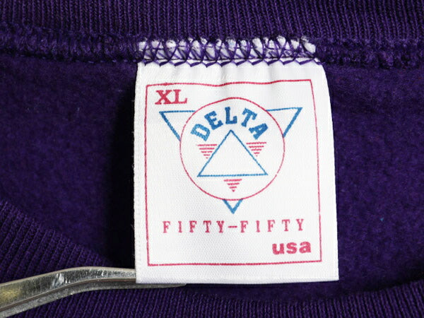 デッドストック 90s USA製 デルタ 無地 スウェット メンズ レディース XL 新品 90年代 オールド DELTA トレーナー 裏起毛 大きいサイズ 紫