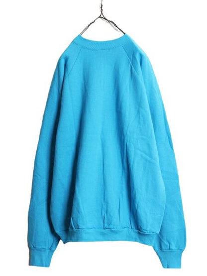 デッドストック 90s USA製 フルーツオブザルーム 無地 スウェット メンズ XL 新品 90年代 オールド 裏起毛 トレーナー 大きいサイズ ブルー