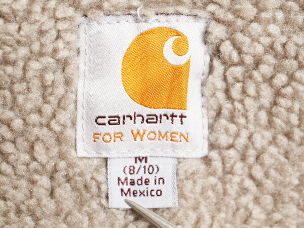 US企画 カーハート モックネック ダック ベスト レディース M 古着 CARHARTT ワーク 裏 フリース フルジップ 重ね着 厚手 廃盤 ハイネック