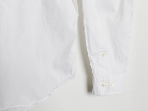 00s ラルフローレン 長袖 ボタンダウン シャツ メンズ L 程 オールド ポロ オックスフォード CLASSIC FIT ワンポイント ポニー刺繍 白 無地