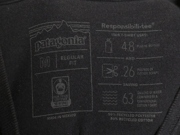 パタゴニア 両面 プリント 長袖 Tシャツ メンズ M 19年製 アウトドア ロンT ロングスリーブ P6 バックプリント ボックスロゴ カットソー 紺