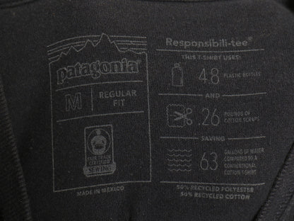 パタゴニア 両面 プリント 長袖 Tシャツ メンズ M 19年製 アウトドア ロンT ロングスリーブ P6 バックプリント ボックスロゴ カットソー 紺