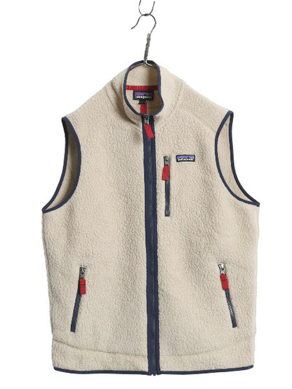 パタゴニア レトロ パイル ベスト メンズ L / 21年製 フリース フルジップ アウトドア 重ね着 前開き ハイネック ワンポイント ナチュラル