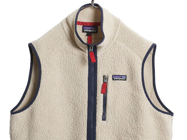 パタゴニア レトロ パイル ベスト メンズ L / 21年製 フリース フルジップ アウトドア 重ね着 前開き ハイネック ワンポイント ナチュラル