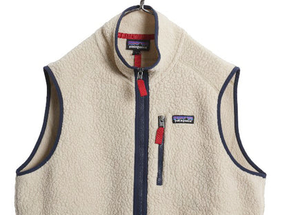 パタゴニア レトロ パイル ベスト メンズ L / 21年製 フリース フルジップ アウトドア 重ね着 前開き ハイネック ワンポイント ナチュラル