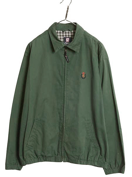 00s チャップス ラルフローレン コットン スイングトップ ジャケット メンズ M オールド ポロ ブルゾン フルジップ ワンポイント グリーン