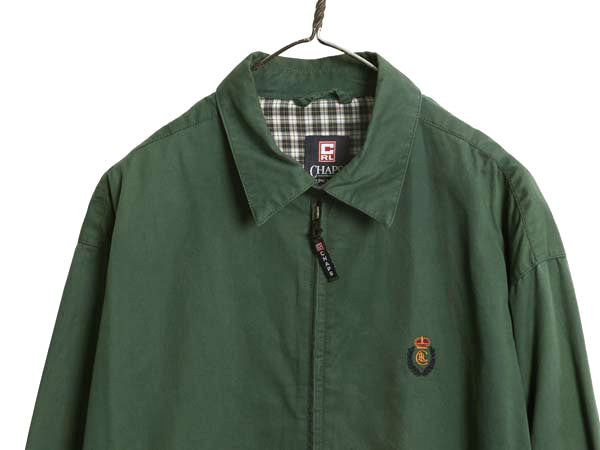 00s チャップス ラルフローレン コットン スイングトップ ジャケット メンズ M オールド ポロ ブルゾン フルジップ ワンポイント グリーン