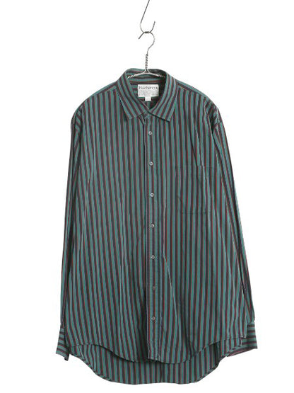 80s USA製 バーバリー ストライプ 長袖 シャツ メンズ XL ヴィンテージ コットン カジュアル ドレス ワイシャツ マルチカラー 大きいサイズ