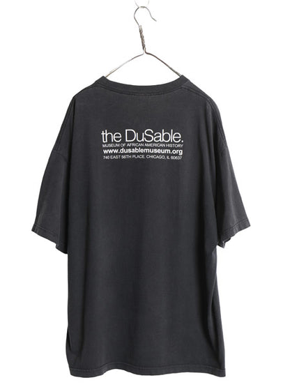 90s ★ 黒人 偉人 イラスト プリント Tシャツ メンズ XXL / 古着 オールド 半袖Tシャツ グラフィック 大きいサイズ 2XL ヘビーウェイト 黒