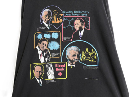 90s ★ 黒人 偉人 イラスト プリント Tシャツ メンズ XXL / 古着 オールド 半袖Tシャツ グラフィック 大きいサイズ 2XL ヘビーウェイト 黒