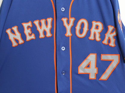 USA製 メッツ ベースボール シャツ メンズ XXL 程/ MLB オフィシャル マジェスティック 大リーグ ユニフォーム ゲームシャツ 大きいサイズ