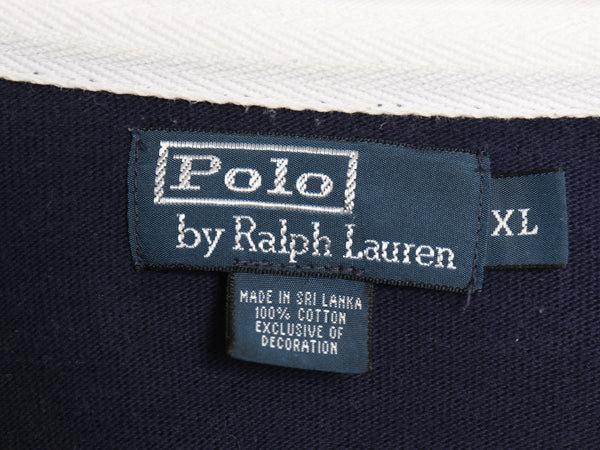 00s ポロ ラルフローレン 長袖 ラガーシャツ メンズ XL / オールド 長袖シャツ ラグビー ポロシャツ ワンポイント ポニー 大きいサイズ 紺