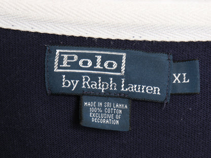 00s ポロ ラルフローレン 長袖 ラガーシャツ メンズ XL / オールド 長袖シャツ ラグビー ポロシャツ ワンポイント ポニー 大きいサイズ 紺