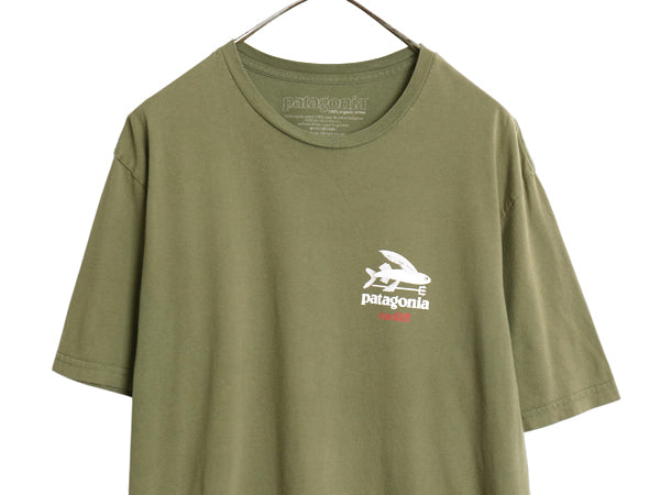 USA製 パタゴニア 両面 プリント 半袖 Tシャツ メンズ L / アウトドア グラフィック イラスト オーガニックコットン フライング フィッシュ
