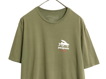 USA製 パタゴニア 両面 プリント 半袖 Tシャツ メンズ L / アウトドア グラフィック イラスト オーガニックコットン フライング フィッシュ