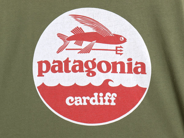 USA製 パタゴニア 両面 プリント 半袖 Tシャツ メンズ L / アウトドア グラフィック イラスト オーガニックコットン フライング フィッシュ