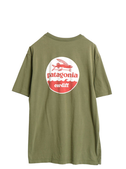 USA製 パタゴニア 両面 プリント 半袖 Tシャツ メンズ L / アウトドア グラフィック イラスト オーガニックコットン フライング フィッシュ