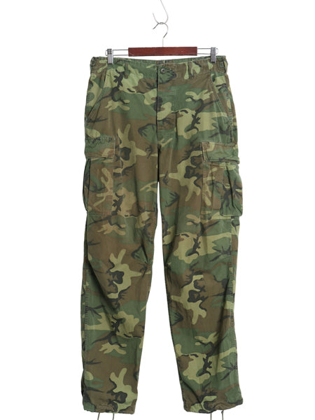 60s ★ US ARMY 米軍実物 3rd 初期 ノンリップ ジャングルファティーグ パンツ MEDIUM LONG ヴィンテージ グリーンリーフ カモ ERDL カーゴ