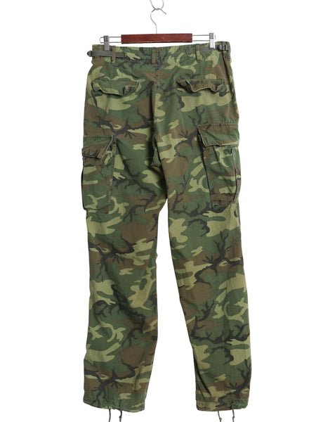 60s ★ US ARMY 米軍実物 3rd 初期 ノンリップ ジャングルファティーグ パンツ MEDIUM LONG ヴィンテージ グリーンリーフ カモ ERDL カーゴ