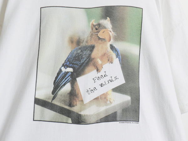 00s リス フォト プリント Tシャツ メンズ XL オールド ジョーク メッセージ キャラクター アニマル ヘビーウェイト コットン 大きいサイズ