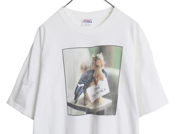 00s リス フォト プリント Tシャツ メンズ XL オールド ジョーク メッセージ キャラクター アニマル ヘビーウェイト コットン 大きいサイズ