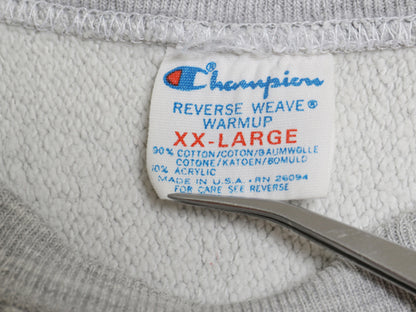 80s USA製 ★ チャンピオン リバースウィーブ カレッジ プリント スウェット メンズ XXL ヴィンテージ トレーナー 裏起毛 大きいサイズ 灰