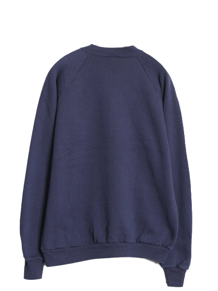 80s USA製 ジャージーズ 無地 スウェット メンズ レディース XL 小さめ M 程/ ヴィンテージ クルーネック ブランク トレーナー 裏起毛 紺