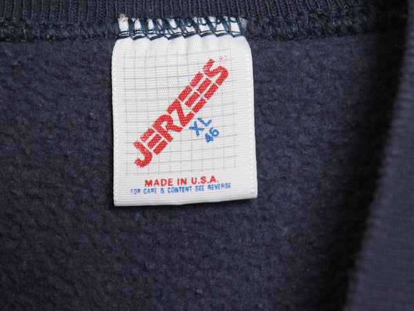 80s USA製 ジャージーズ 無地 スウェット メンズ レディース XL 小さめ M 程/ ヴィンテージ クルーネック ブランク トレーナー 裏起毛 紺