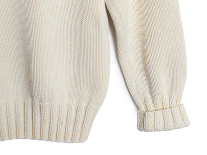 80s 90s ★ ポロカントリー ラルフローレン 星条旗 コットン ニット セーター レディース メンズ M / ヴィンテージ ポロ クルーネック 白