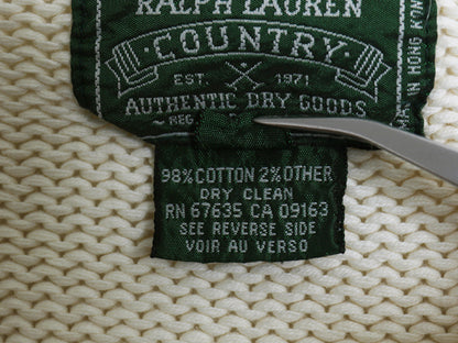 80s 90s ★ ポロカントリー ラルフローレン 星条旗 コットン ニット セーター レディース メンズ M / ヴィンテージ ポロ クルーネック 白