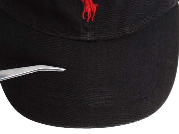 ポロ ラルフローレン コットン ベースボール キャップ フリーサイズ 帽子 チノ トラッカー ハット ワンポイント シンプル ブラック 6パネル